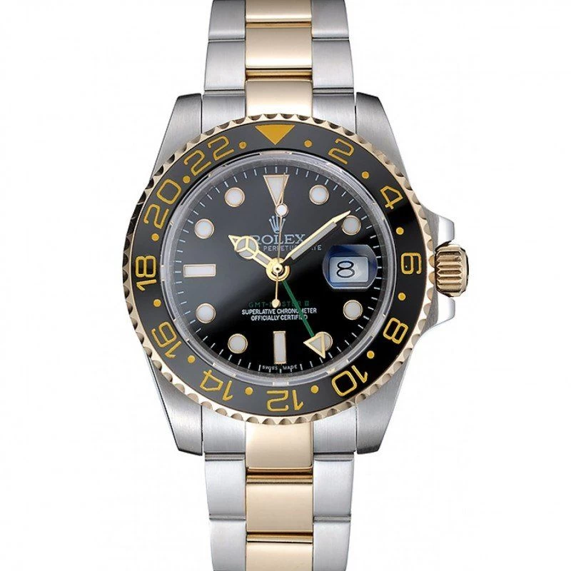 <span class='swissf'></span>Rolex GMT Master Black Bezel Black Dial 80295