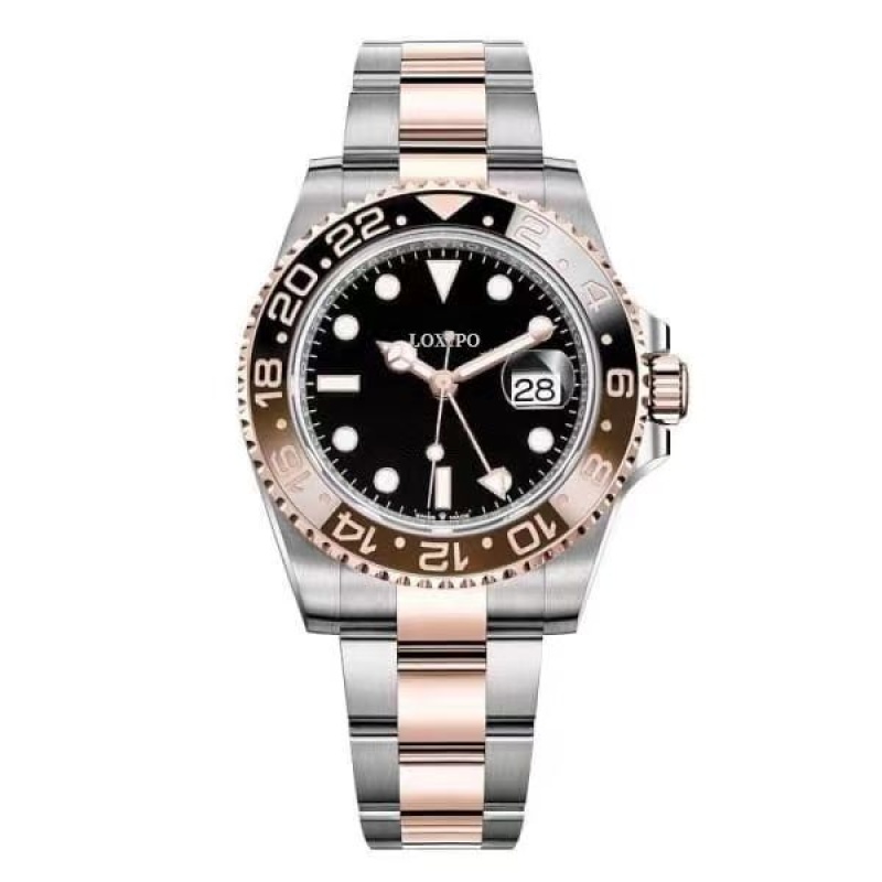 Rolex GMT Master II Gold Colored Ceramic Bezel Brown Dial Watch