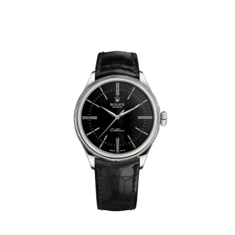 MULTICOLOR SELECTION BLACK LEATHER STRAP 39MM