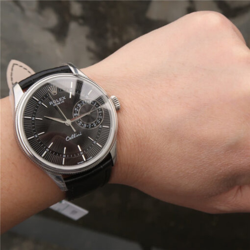 SILVER MULTICOLOR DIAL SELECTION BLACK LEATHER STRAP 39MM