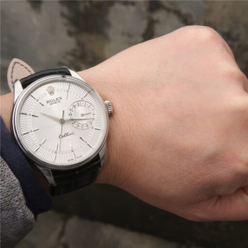 SILVER MULTICOLOR DIAL SELECTION BLACK LEATHER STRAP 39MM