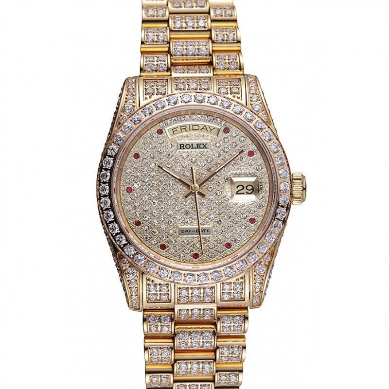<span class='swissf'></span>Rolex Day-Date Diamonds Yellow Gold-SRL185 621615