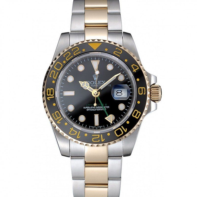 <span class='swissf'></span>Rolex GMT Master Black Bezel Black Dial 80295